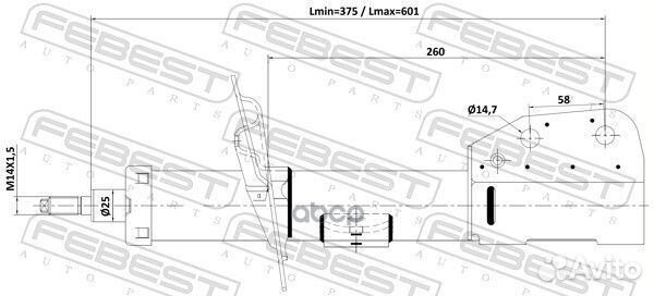 Амортизатор передний левый gas.twin tube