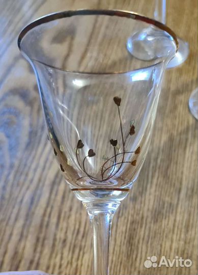 Хрустальные рюмки на ножке Травка Словения новый