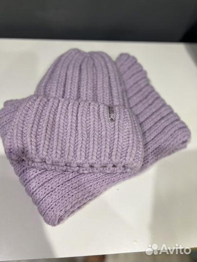 Шапка женская на флисе с шарфом