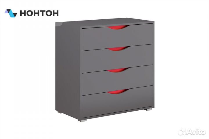 Комод Неаполь графит / красный