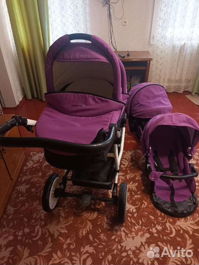 Коляска для двойни bebetto 42 + Peg-Perego