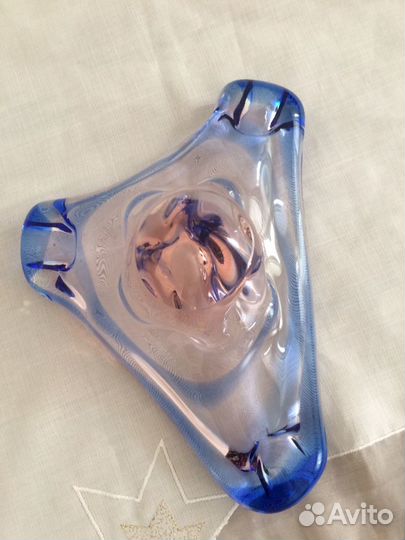 Цветное стекло Богемия, пепельница