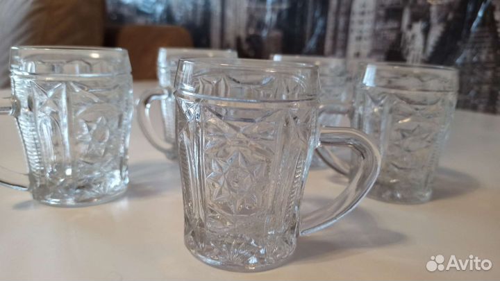 Набор из 5 хрустальных кружек, СССР