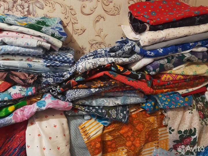 Отрез ткани СССР бязь. Сатин. Фланель. Штапель. Ше