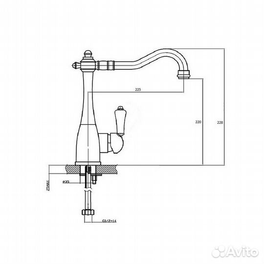 Смеситель Magliezza grosso bianco 50121-br на кухню