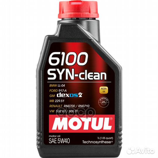 Масло 5W40 6100 SYN-clean 1л motul