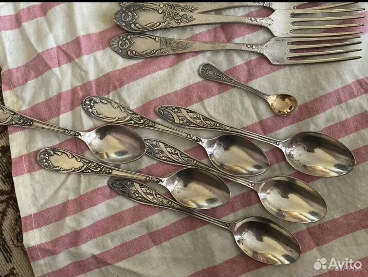 Мельхиор вилки ложки чайные ложки