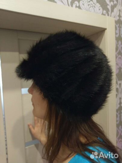 Шапка из вязаной норки