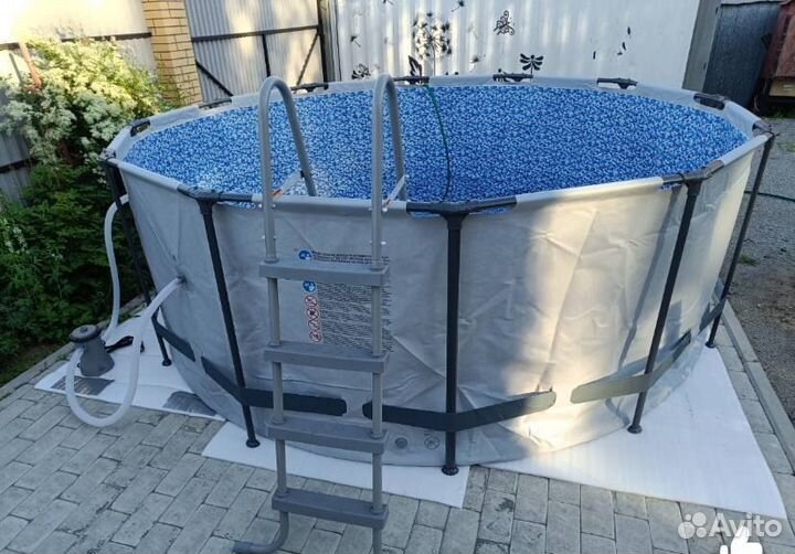 Бассейн каркасный 366х122 насос/тент/лестница 5642