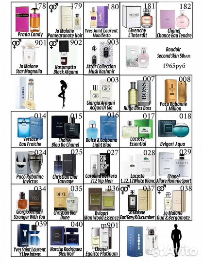 Духи женские и мужские essens