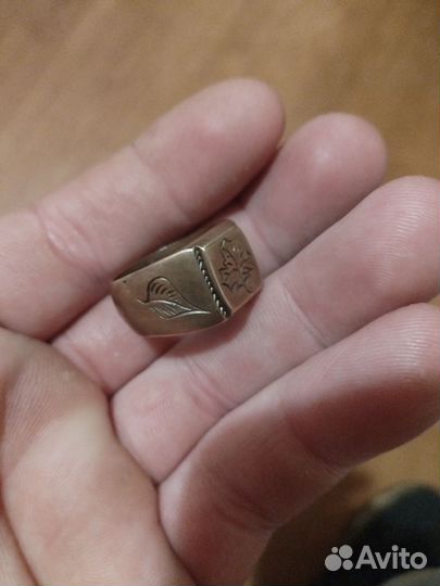 Перстень печатка латунь