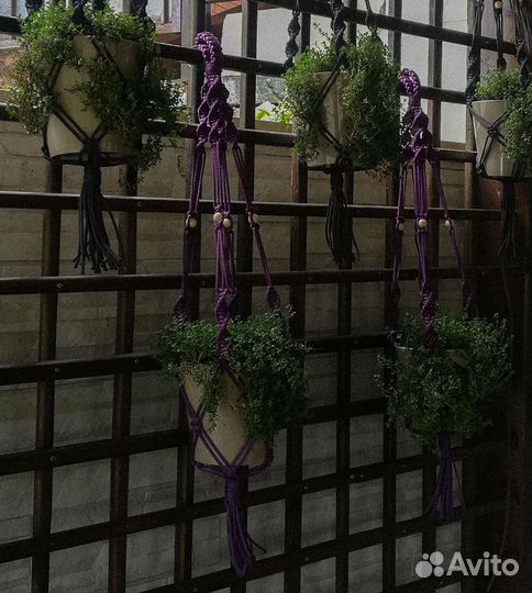 Макраме кашпо подвесное для цветов