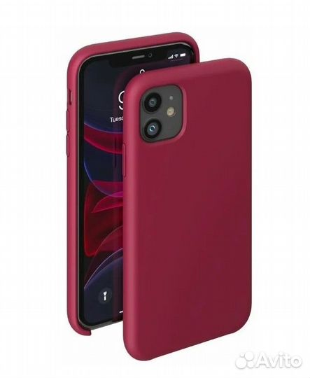 Silicone Case с защитой камеры iPhone 11 красный