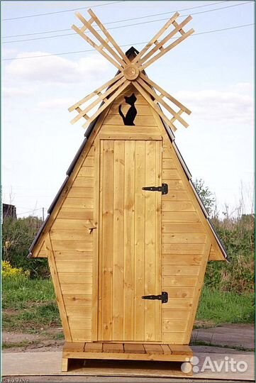 Дачный туалет деревянный прямоугольник дбш 128