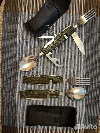 Набор походный ложка вилка нож