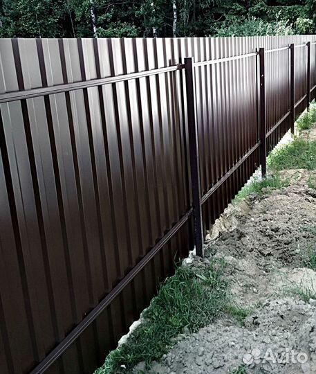 Забор из профнастила с установкой