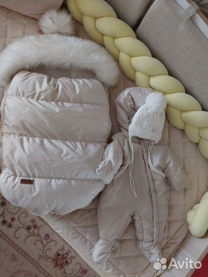 Конверт зимний на овчине для новорожденных