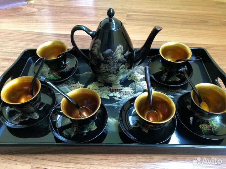 Китайский деревянный чайный сервис Гохуа