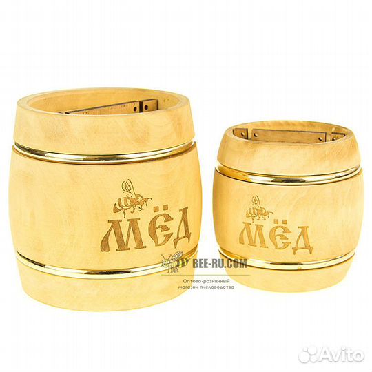 Бочонок медовый из липы Купеческий (темный) 0.5 кг