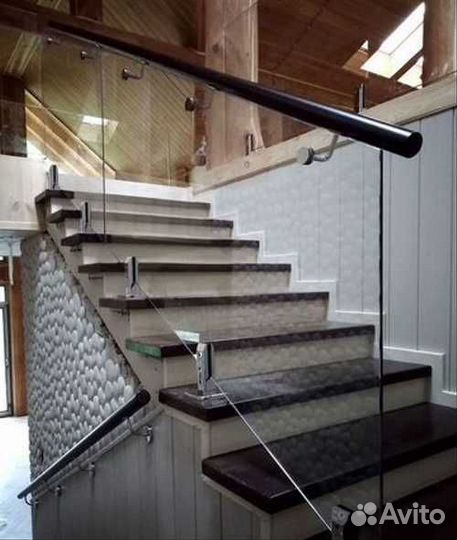 Стеклянные перила для лестниц