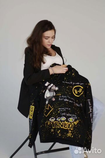 Худи twenty one pilots с ручной росписью