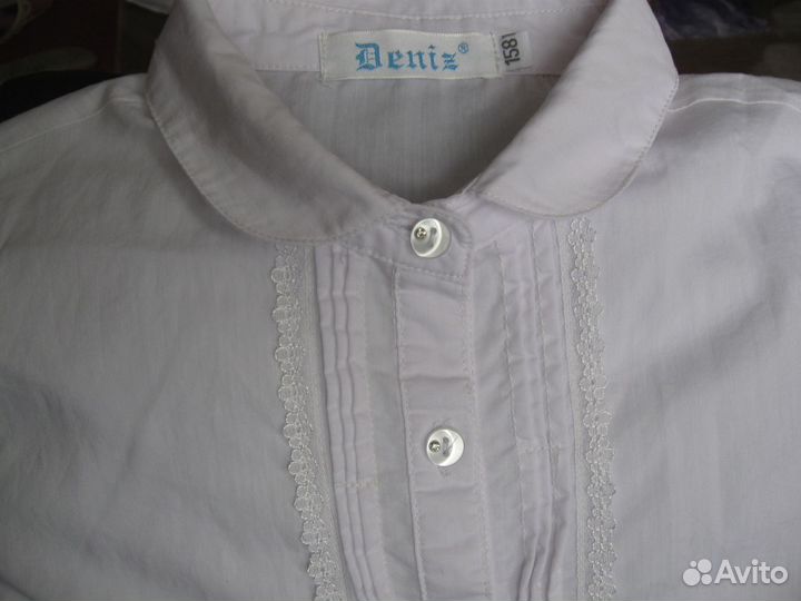 Блузка белая школьная Deniz размер 158 см