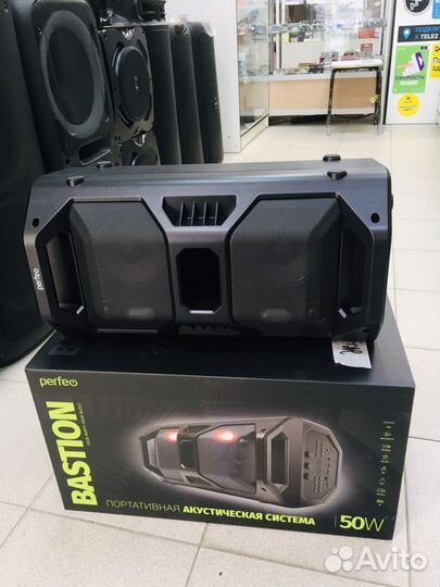 Блютуз колонка c хорошим басом 50 вт bastion