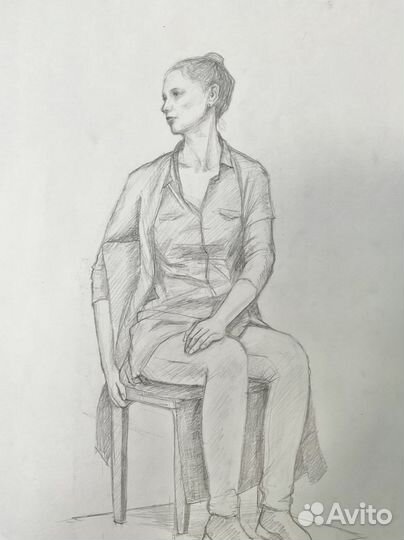 Рисунки портреты с натуры карандашом учебные А3
