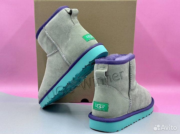 UGG женские зимние мини на яркой подошве