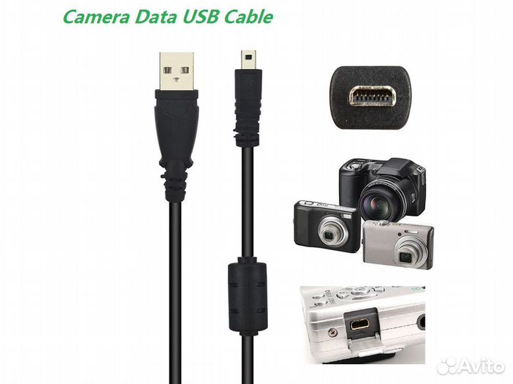 USB Data Кабель 8 и 4pin для Sony,Nikon,Canon и др