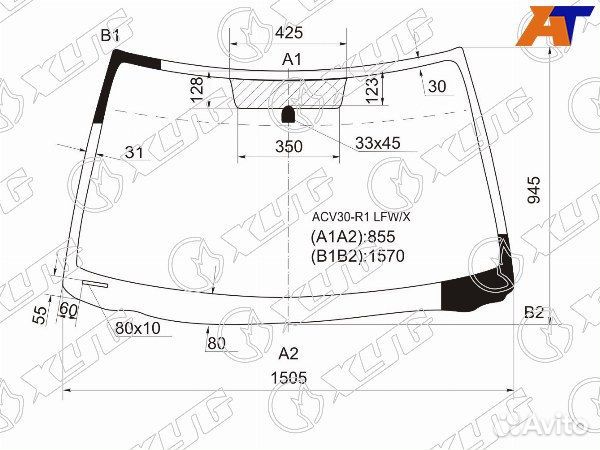 Стекло лобовое toyota camry europe/russia ACV30
