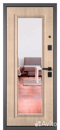 Дверь входная металлическая с зеркалом