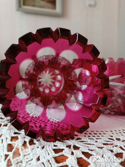 Ваза цветной хрусталь гдр