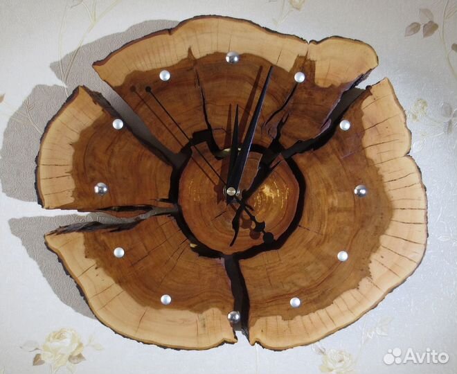 Часы настенные декоративные. Яблоневый пазл. DIY