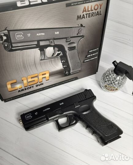 Детский пистолет металлический Glock17