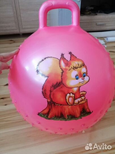 Мяч попрыгун массажный с ручкой