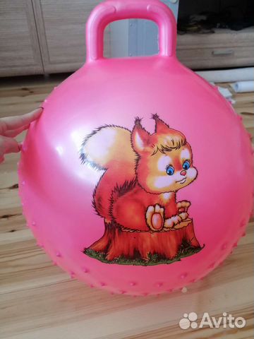 Мяч попрыгун массажный с ручкой