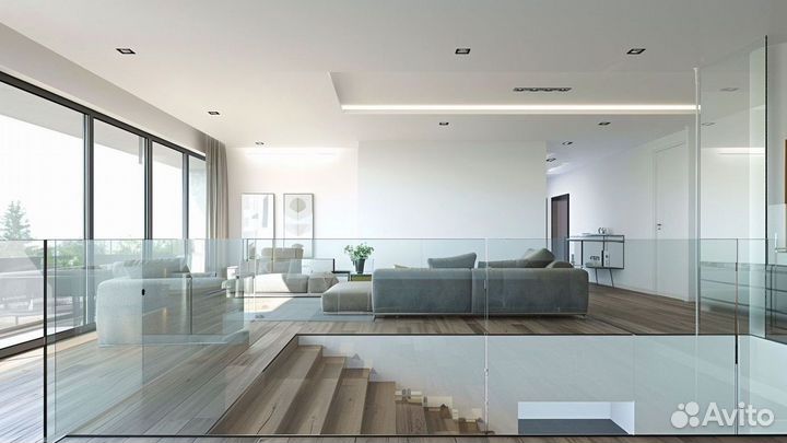 Стеклянные перила для лестниц