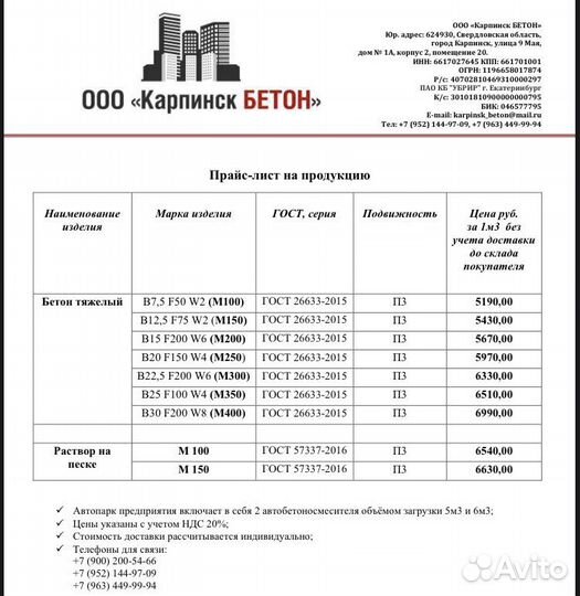 Бетон Раствор Доставка