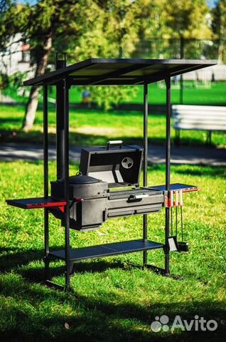 Мангал с крышей и печью под казан + доставка