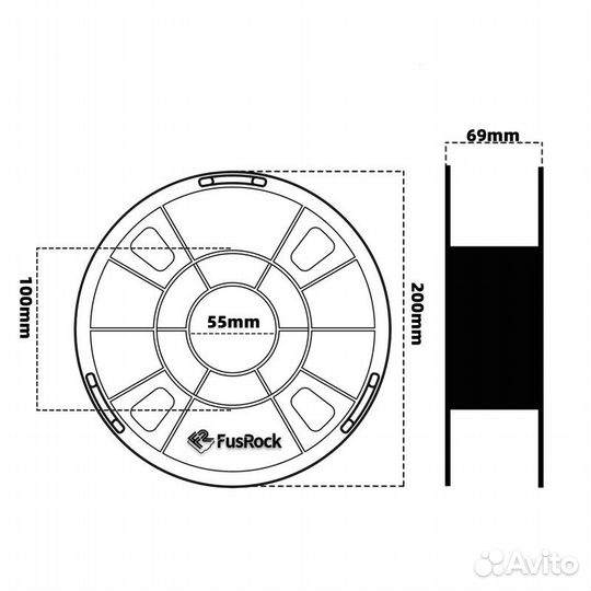 ABS-GF10 пластик FusRock стеклонаполненный серый