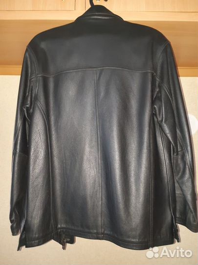 Куртка кожаная черная размер 52