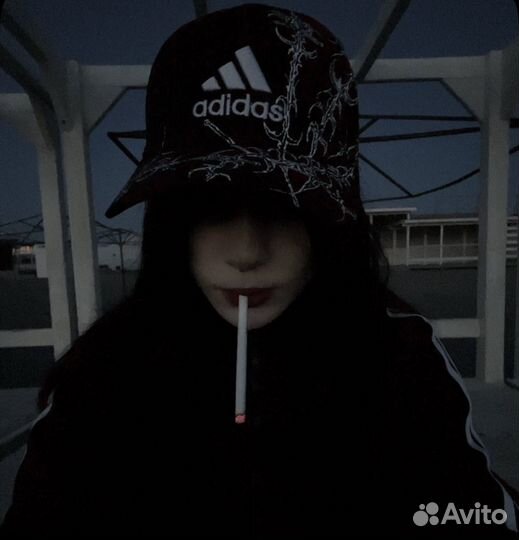 Кепка Adidas кастом y2k трайбл cybersigilism