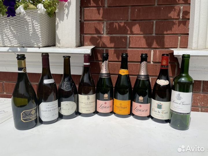 Бутылки для коллекции от вина шампанского