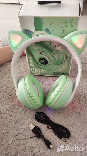 Без проводные наушники с подсветкой