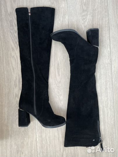 Сапоги женские демисезонные 36 размер, экозамша