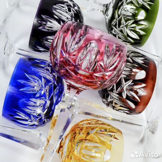 Бокалы вино цветной хрусталь Peill Германия