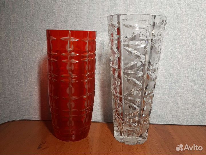 Ваза хрустальная СССР цветная