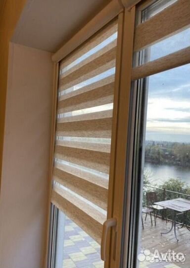 Рулонные шторы зебра в коробе рзк-6980