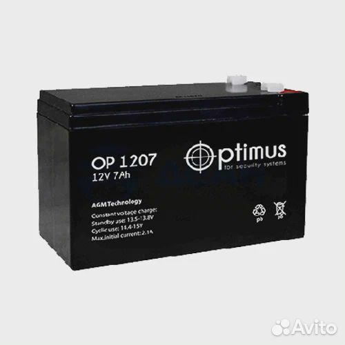 Батарея аккумуляторная 12V/7Ah Optimus OP 1207 F1